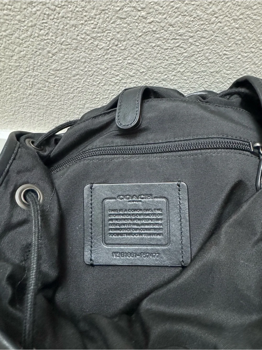 Coach Terrain Trek Backpack Perforated Leather Nylon Bag Black F57477